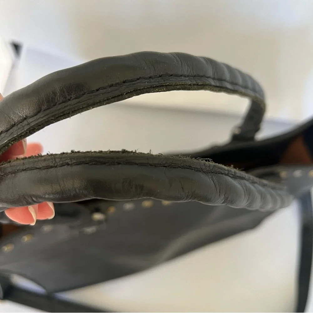 Patricia Nash Black Leather Tote with Gold & silver hardware - Picture 4 of 9